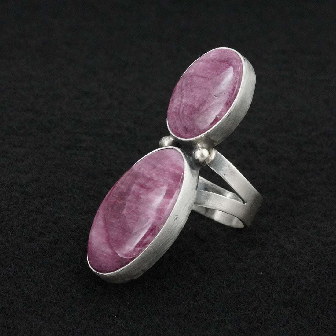 Kathleen Livingston Spiny Oyster & Sterling Silver Ring Sz. 8