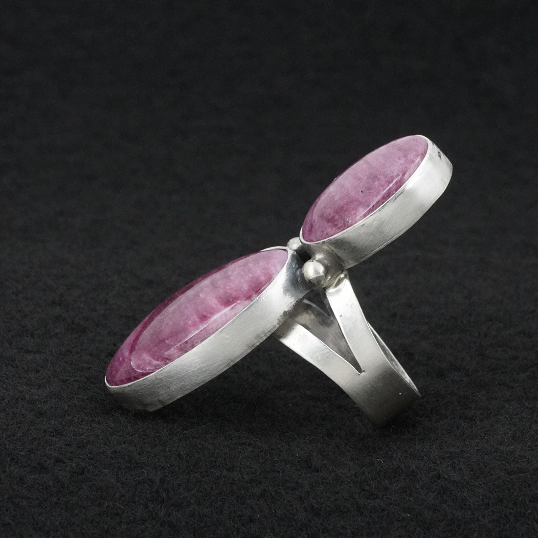 Kathleen Livingston Spiny Oyster & Sterling Silver Ring Sz. 8