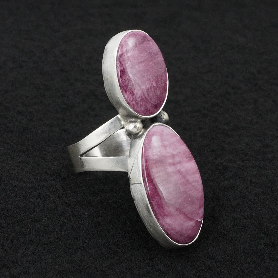 Kathleen Livingston Spiny Oyster & Sterling Silver Ring Sz. 8