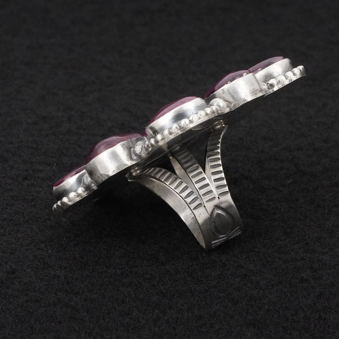 Kathleen Livingston Spiny Oyster & Sterling Silver Ring Sz. 6