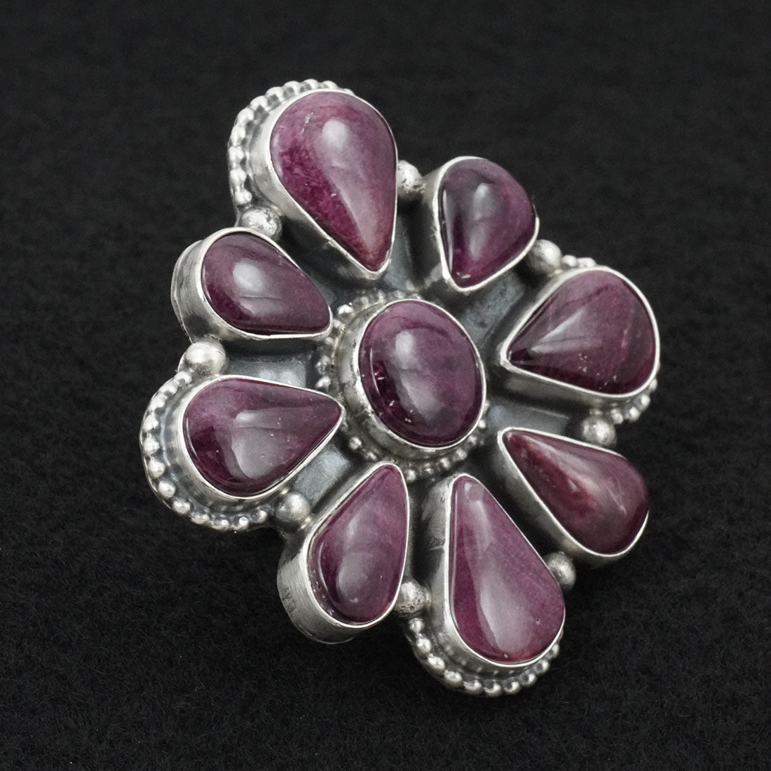 Kathleen Livingston Spiny Oyster & Sterling Silver Ring Sz. 6