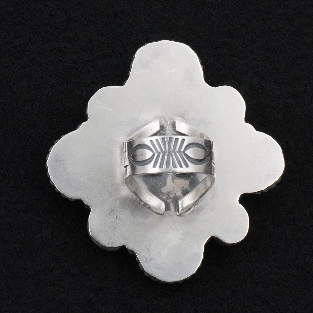 Kathleen Livingston Spiny Oyster & Sterling Silver Ring Sz. 6