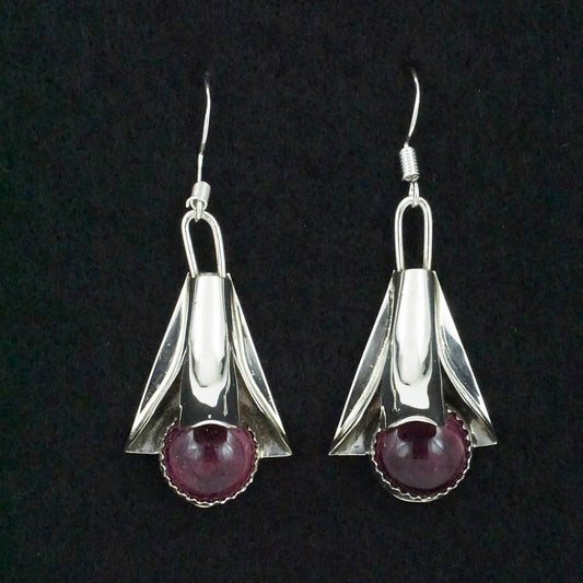 Louise Yazzie Spiny Oyster & Sterling Silver Earrings
