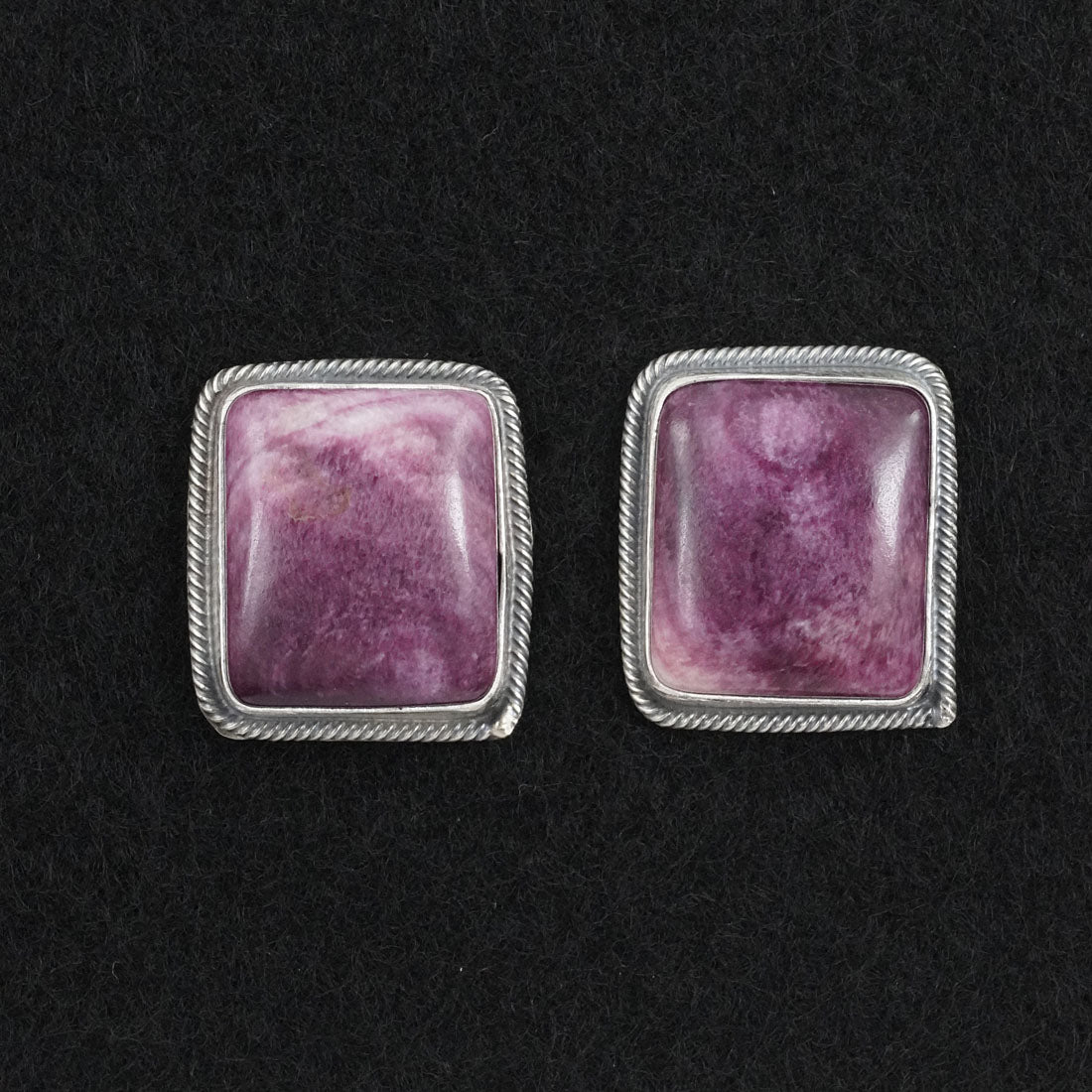 Kathleen Livingston Spiny Oyster & Sterling Silver Earrings
