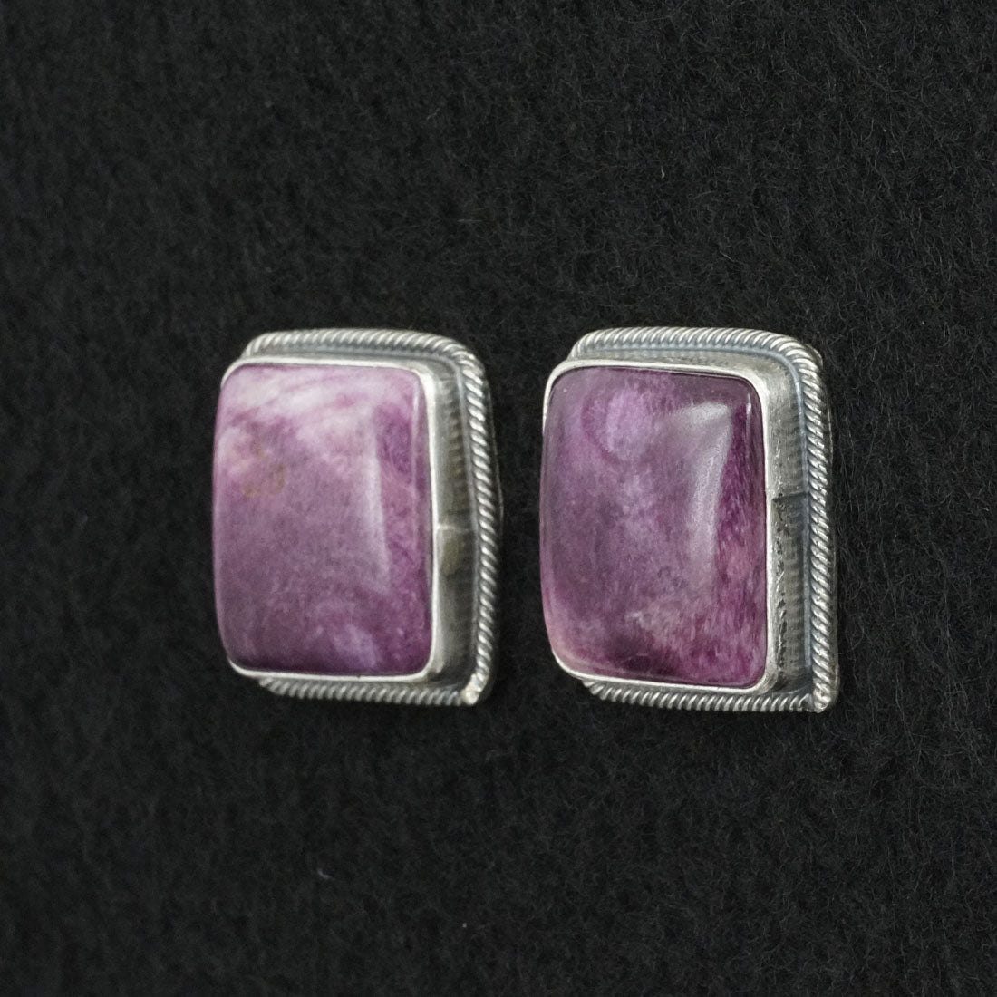 Kathleen Livingston Spiny Oyster & Sterling Silver Earrings