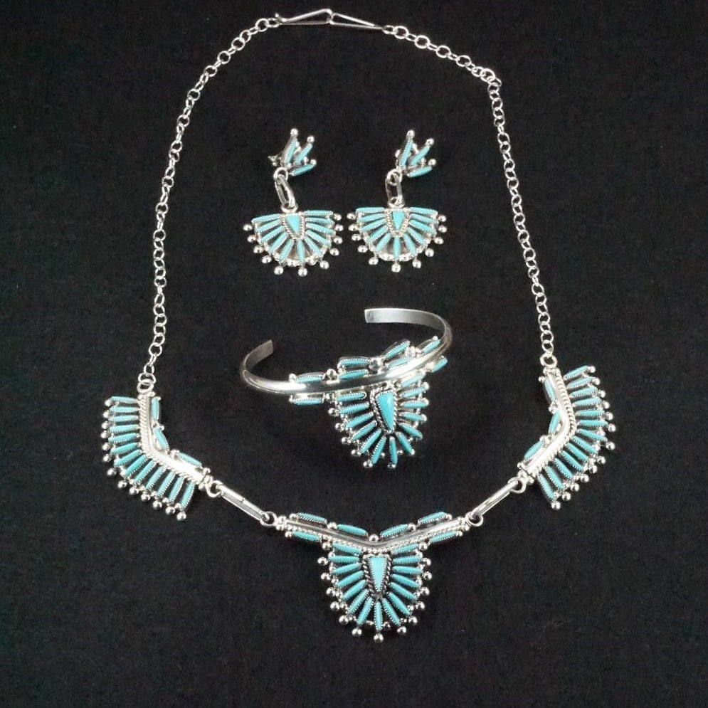 Lance and Cordelia Waatsa Turquoise Bracelet Necklace Earrings