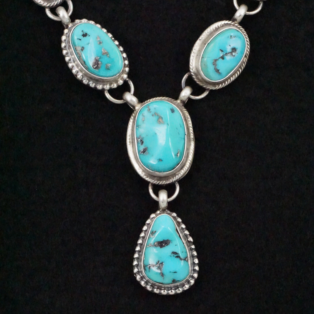 Bobby Johnson Turquoise & Sterling Silver Necklace Set