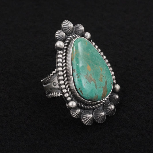 Michael Calladitto Turquoise & Sterling Silver Ring Size 10
