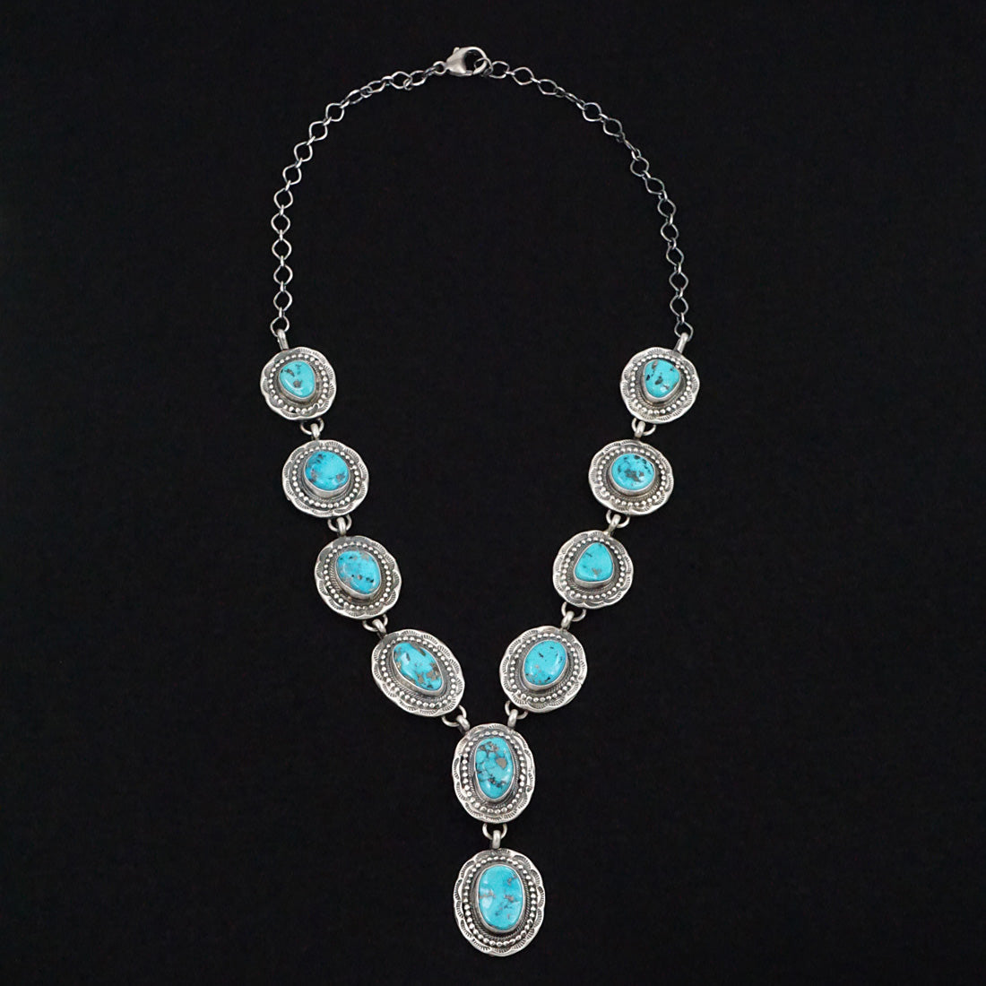 Bobby Johnson Turquoise & Sterling Silver Necklace Set