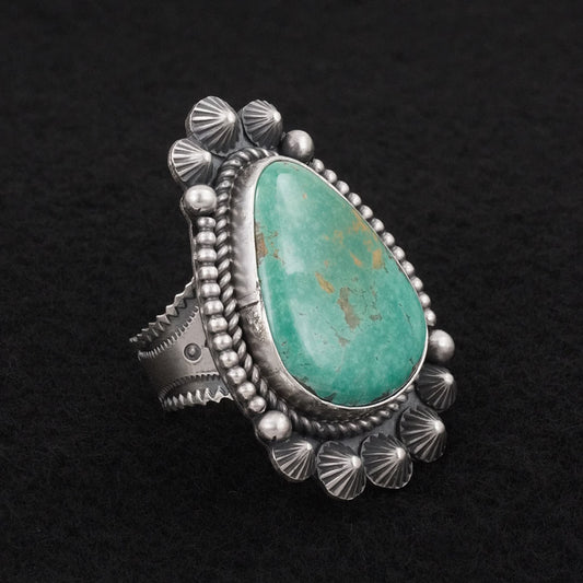 Michael Calladitto Turquoise & Sterling Silver Ring Size 9.5
