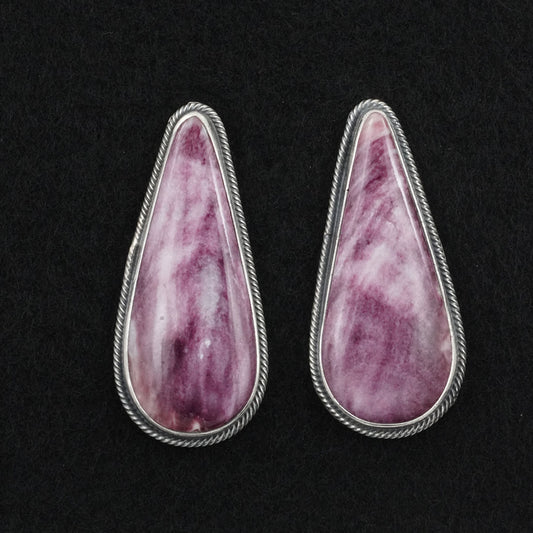 Kathleen Livingston Spiny Oyster & Sterling Silver Earrings