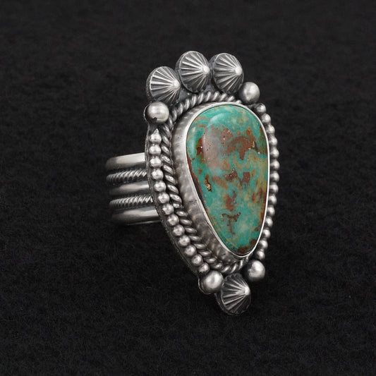 Michael Calladitto Turquoise & Sterling Silver Ring Size 7.5