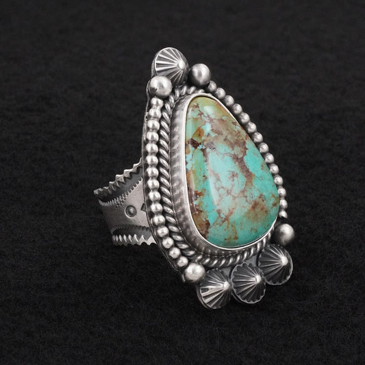 Michael Calladitto Turquoise & Sterling Silver Ring Size 9