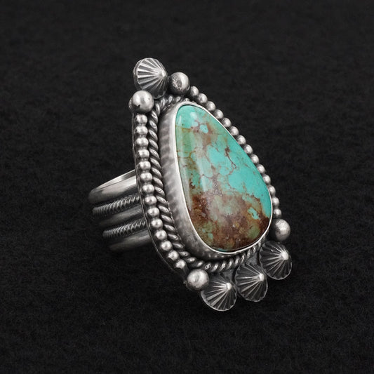 Michael Calladitto Turquoise & Sterling Silver Ring Size 9