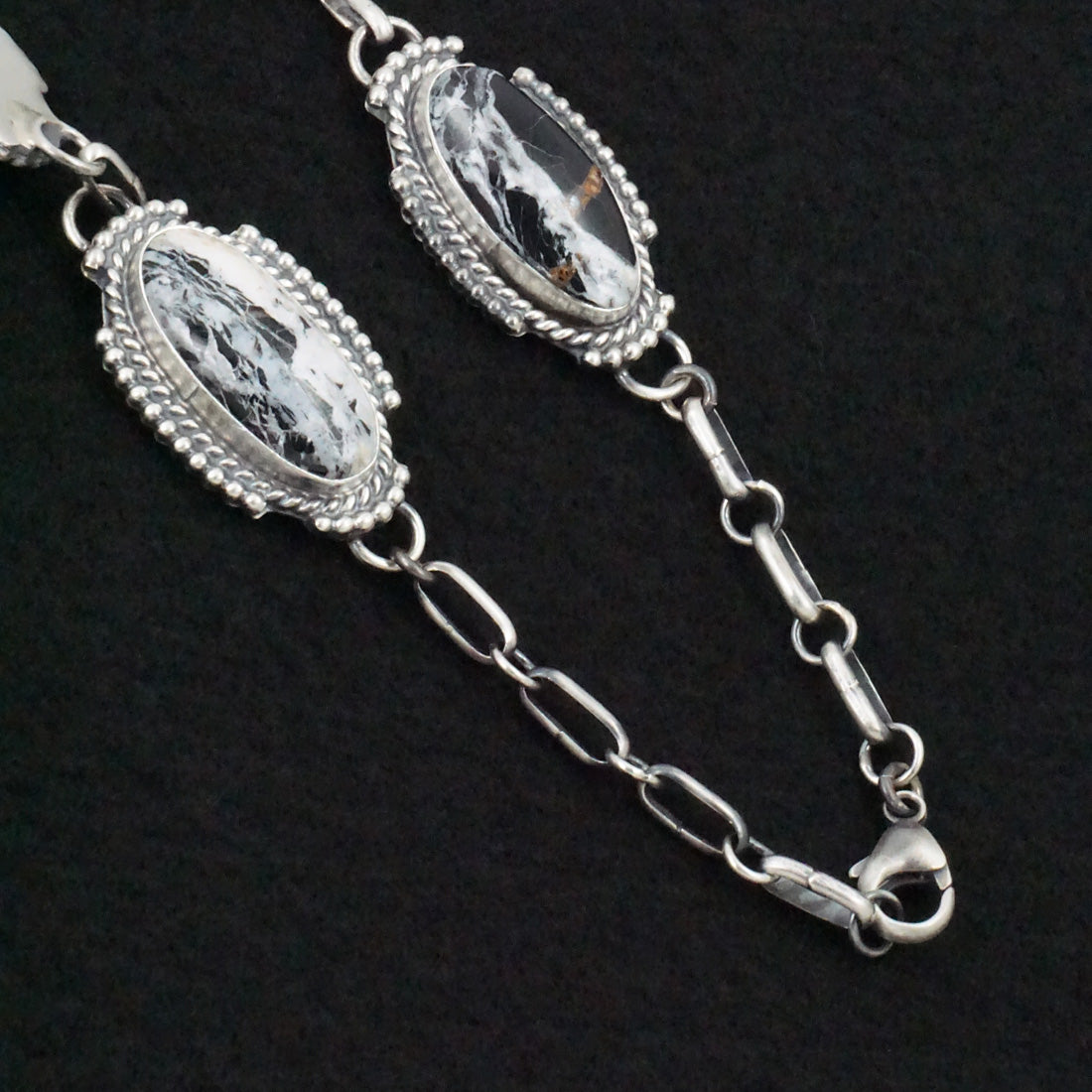 Bob Becenti White Buffalo & Sterling Necklace Set