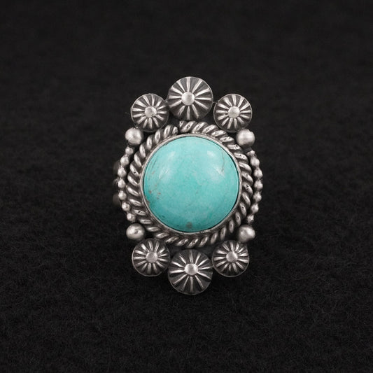 Michael Calladitto Turquoise & Sterling Silver Ring Size 7