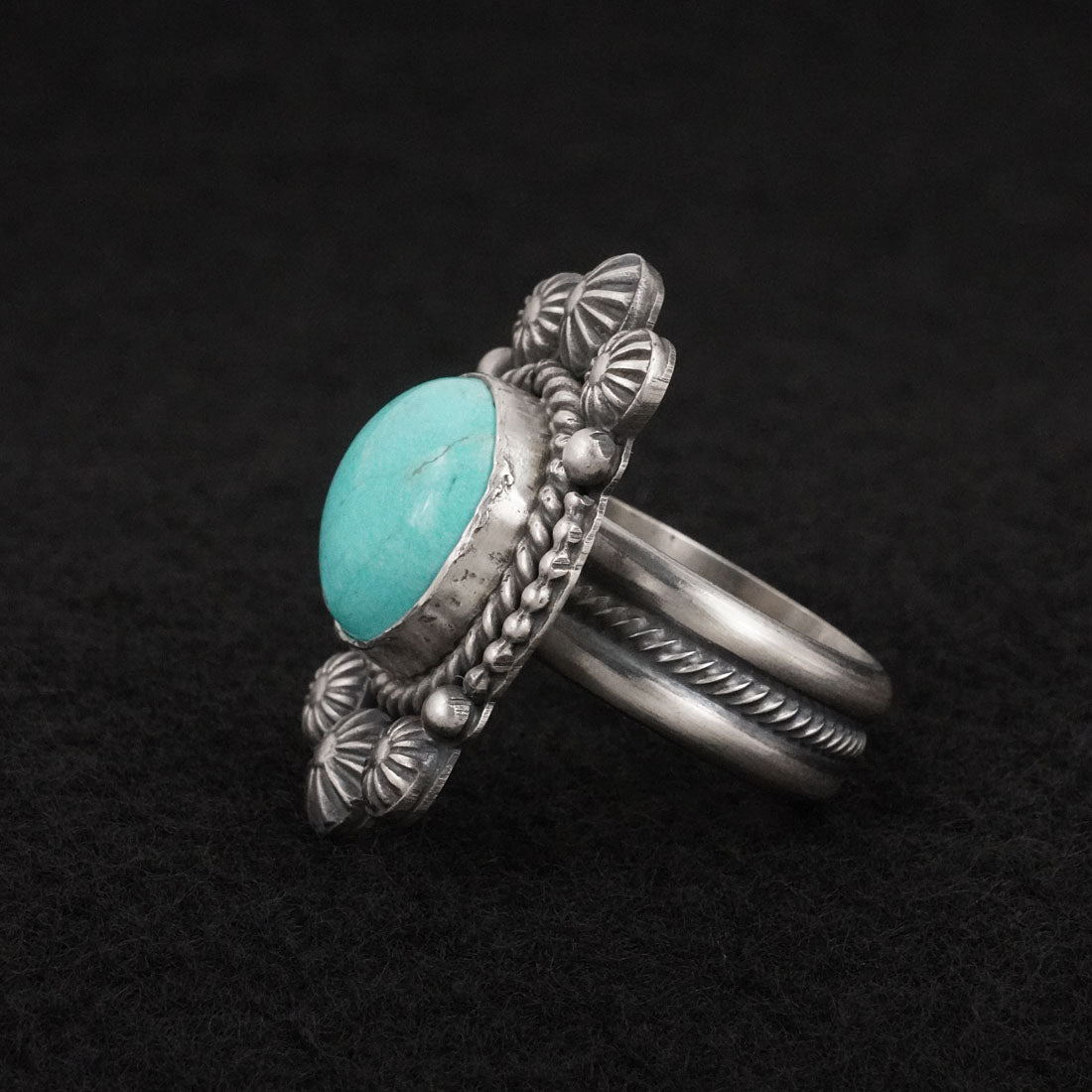 Michael Calladitto Turquoise & Sterling Silver Ring Size 7