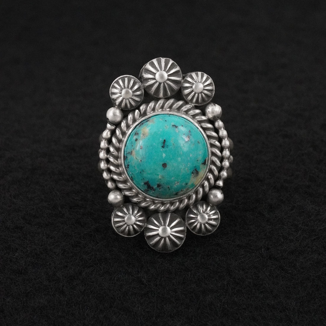 Michael Calladitto Turquoise & Sterling Silver Ring Size 8.5