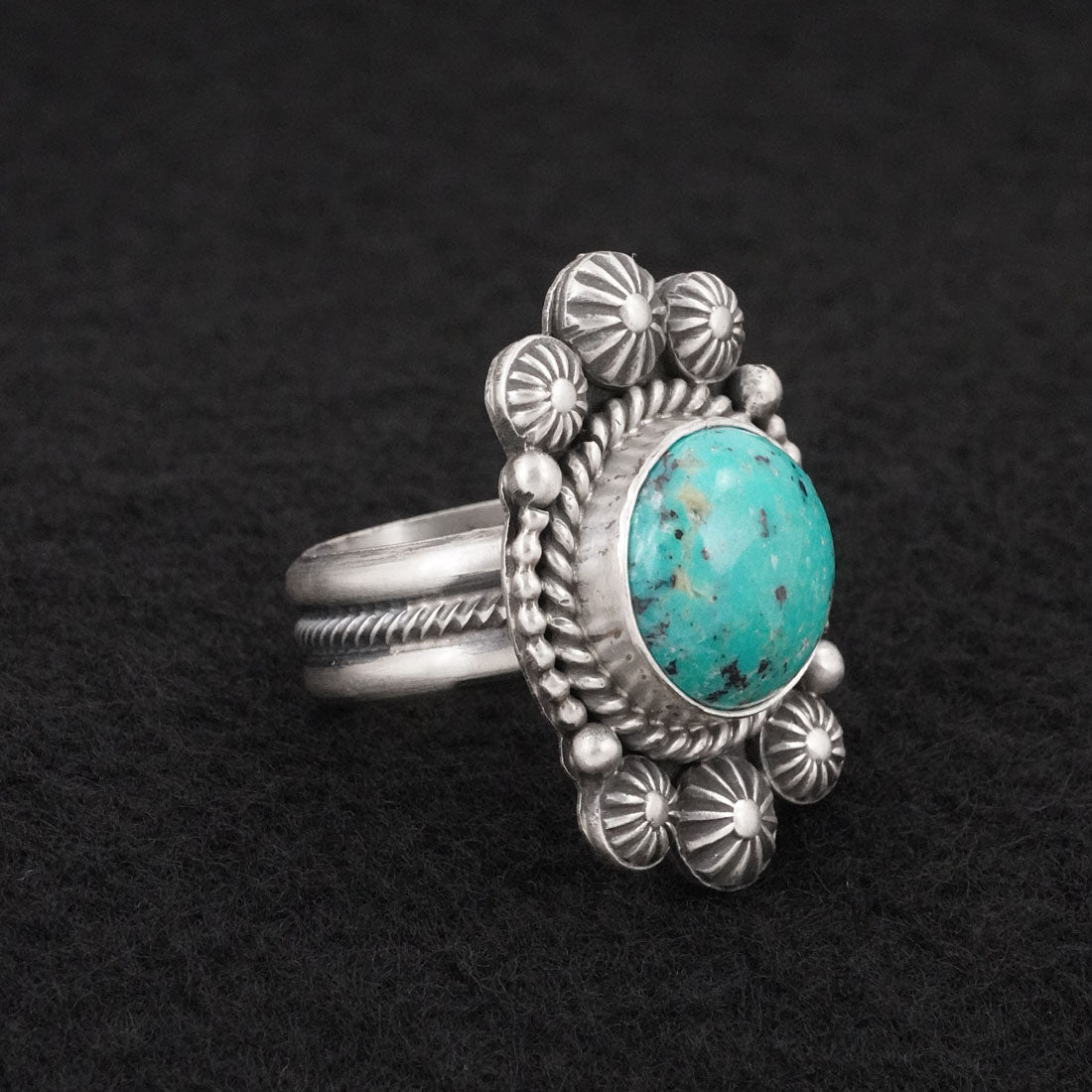 Michael Calladitto Turquoise & Sterling Silver Ring Size 8.5