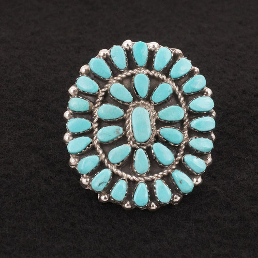 Vangie Tsabetsaye Turquoise & Sterling Silver Ring Size 9.5