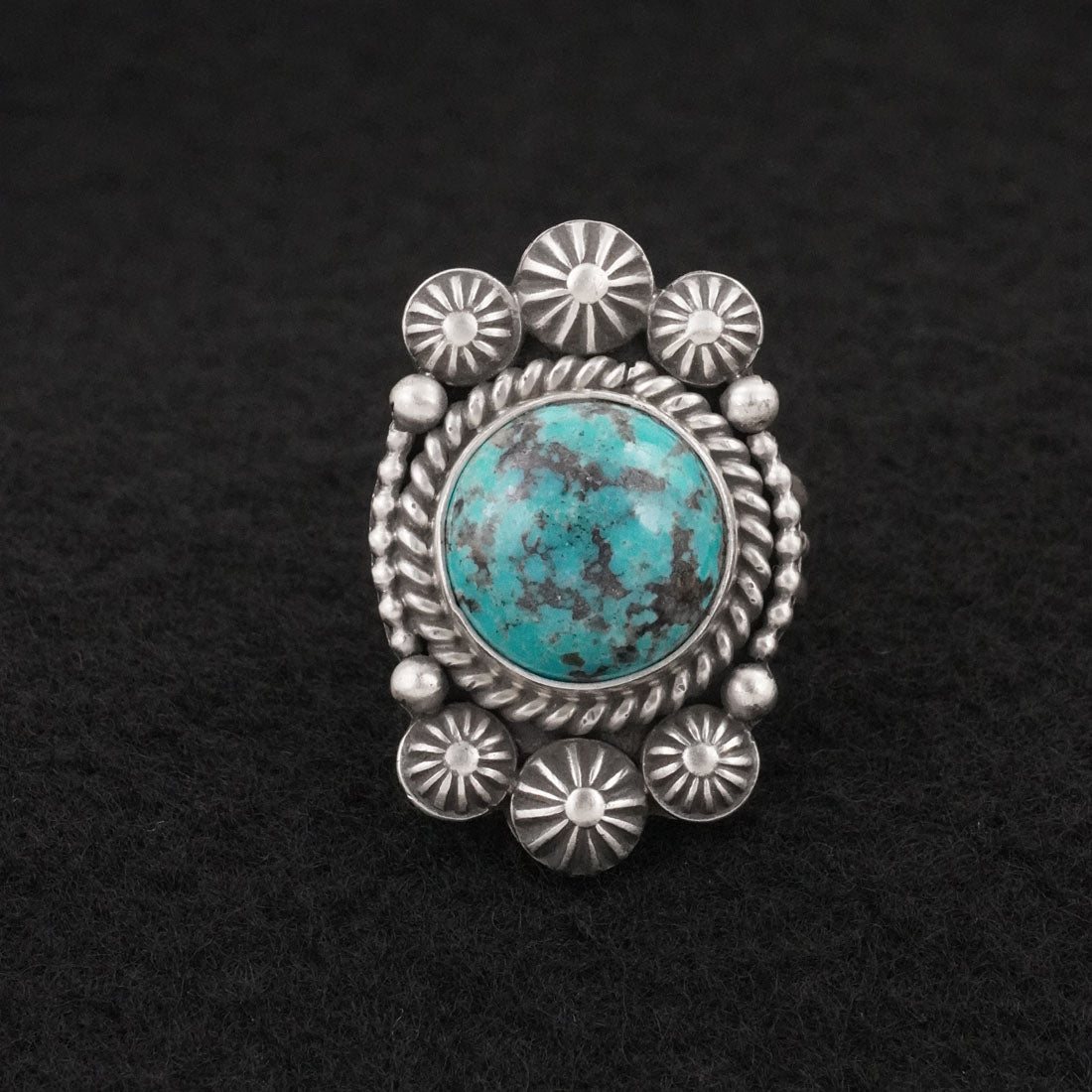 Michael Calladitto Turquoise & Sterling Silver Ring Size 7
