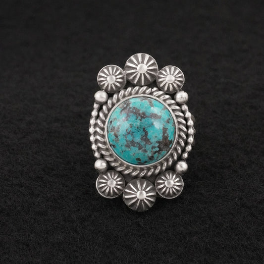 Michael Calladitto Turquoise & Sterling Silver Ring Size 7