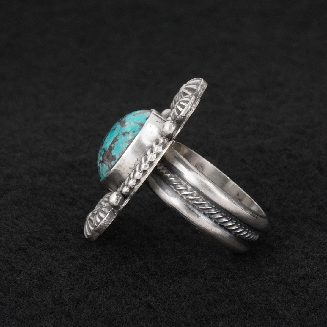 Michael Calladitto Turquoise & Sterling Silver Ring Size 7