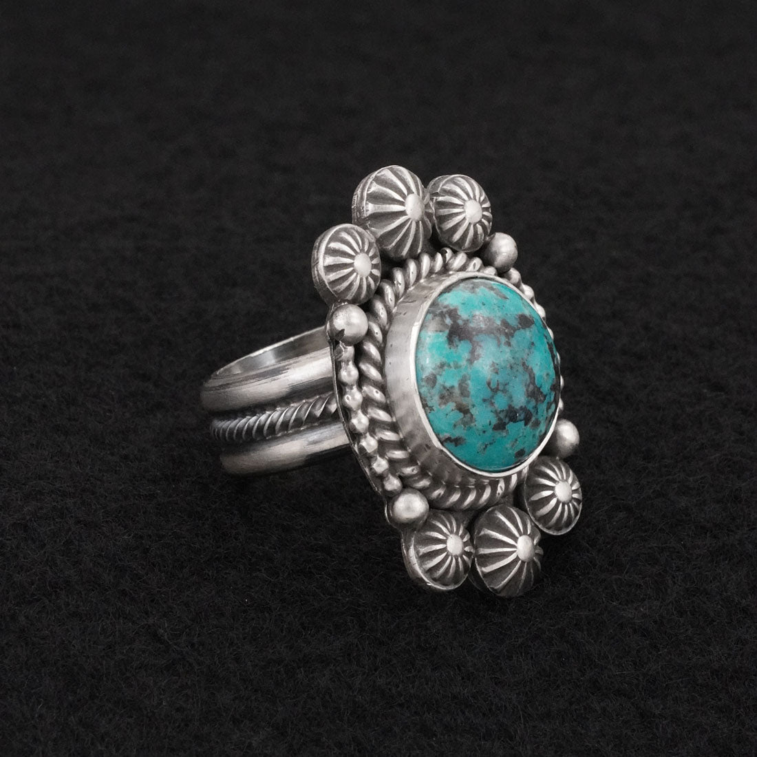 Michael Calladitto Turquoise & Sterling Silver Ring Size 7
