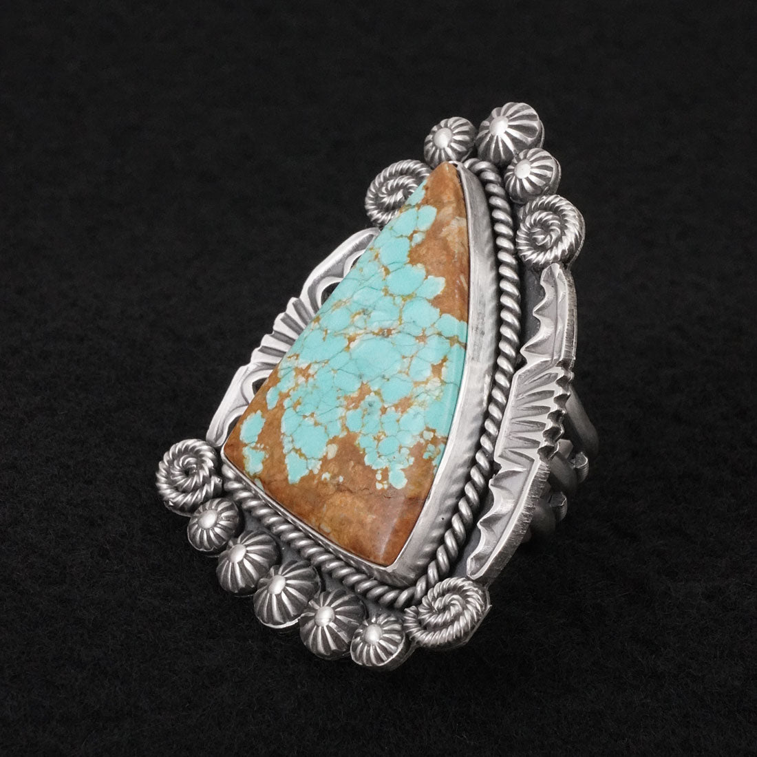 Michael Calladitto Turquoise & Sterling Silver Ring Size 9