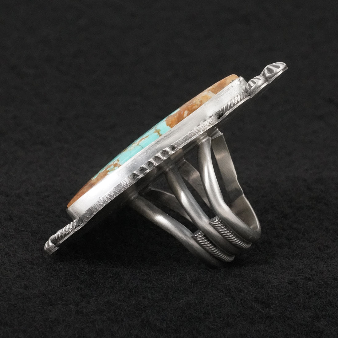 Michael Calladitto Turquoise & Sterling Silver Ring Size 9