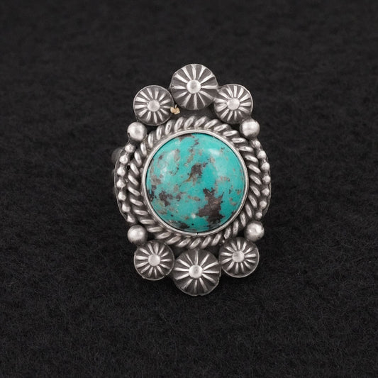 Michael Calladitto Turquoise & Sterling Silver Ring Size 7
