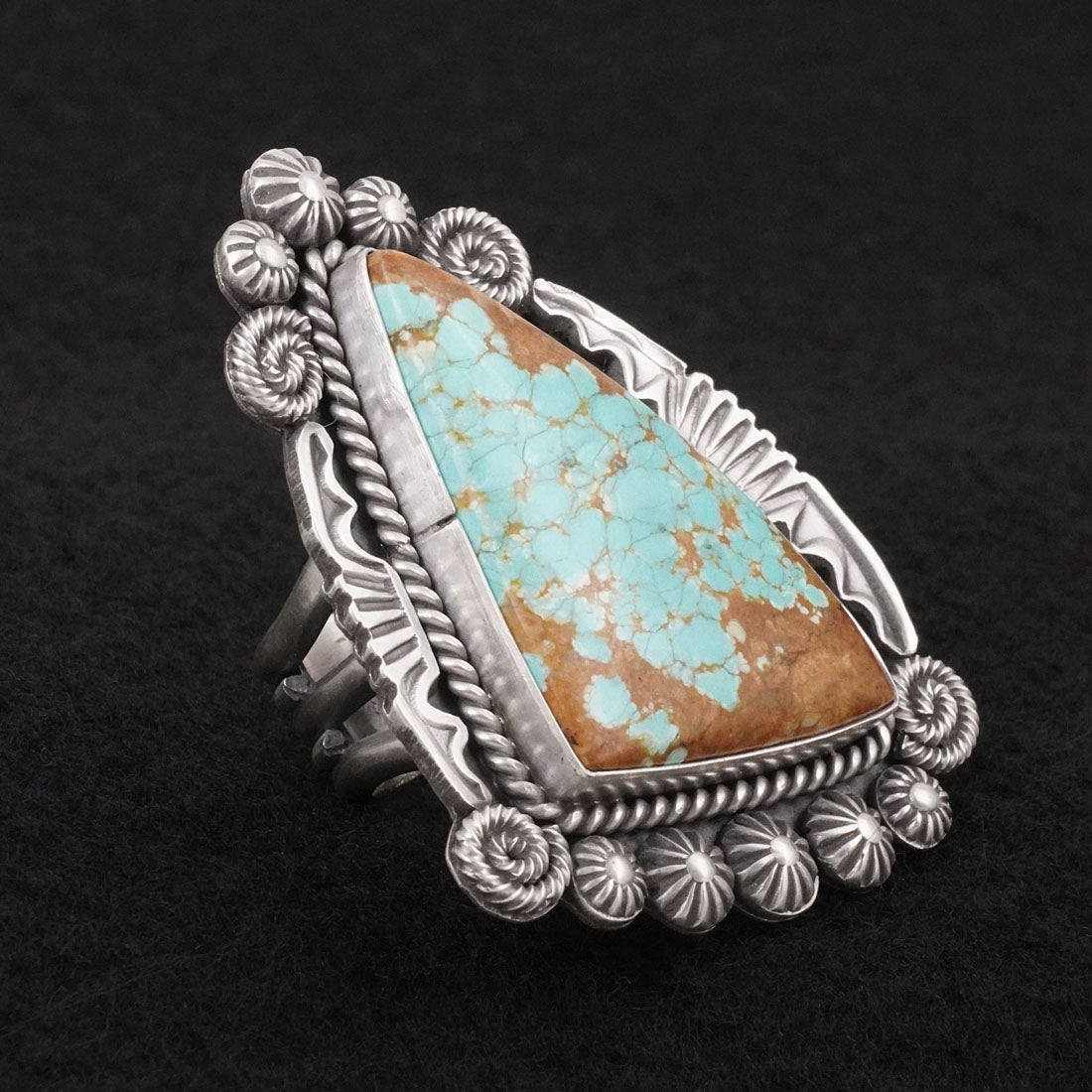 Michael Calladitto Turquoise & Sterling Silver Ring Size 9