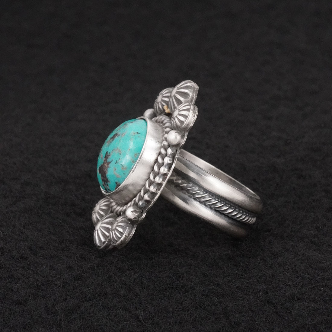 Michael Calladitto Turquoise & Sterling Silver Ring Size 7