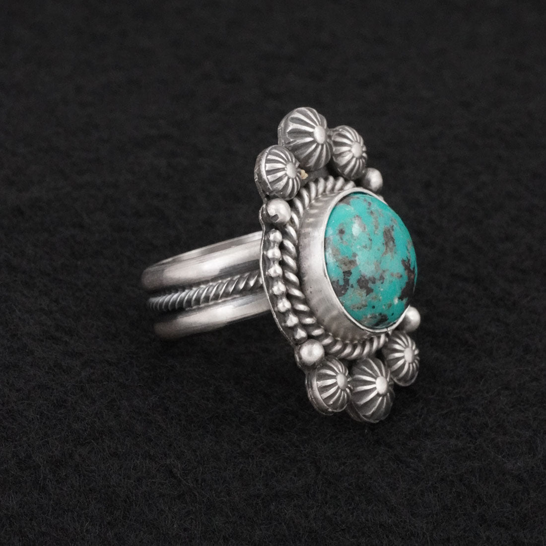 Michael Calladitto Turquoise & Sterling Silver Ring Size 7