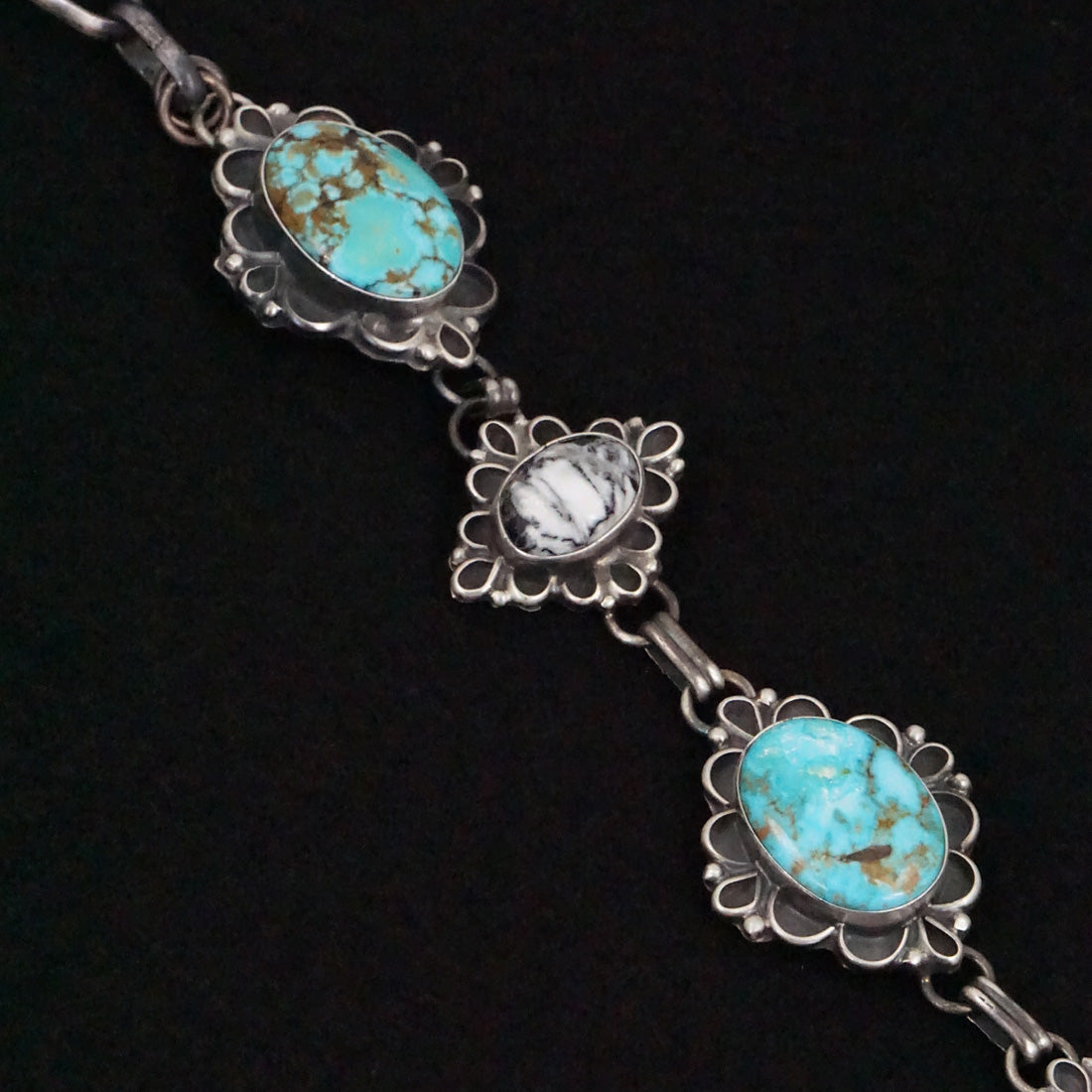 Bob Becenti Turquoise, White Buffalo & Sterling Silver Necklace Set