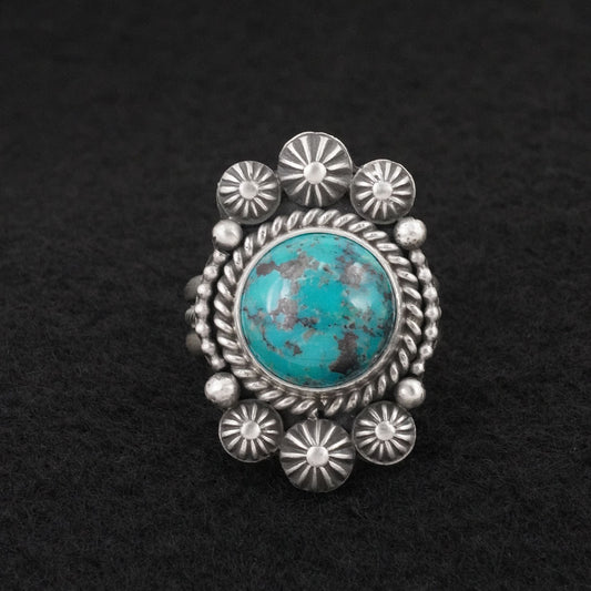 Michael Calladitto Turquoise & Sterling Silver Ring Size 9