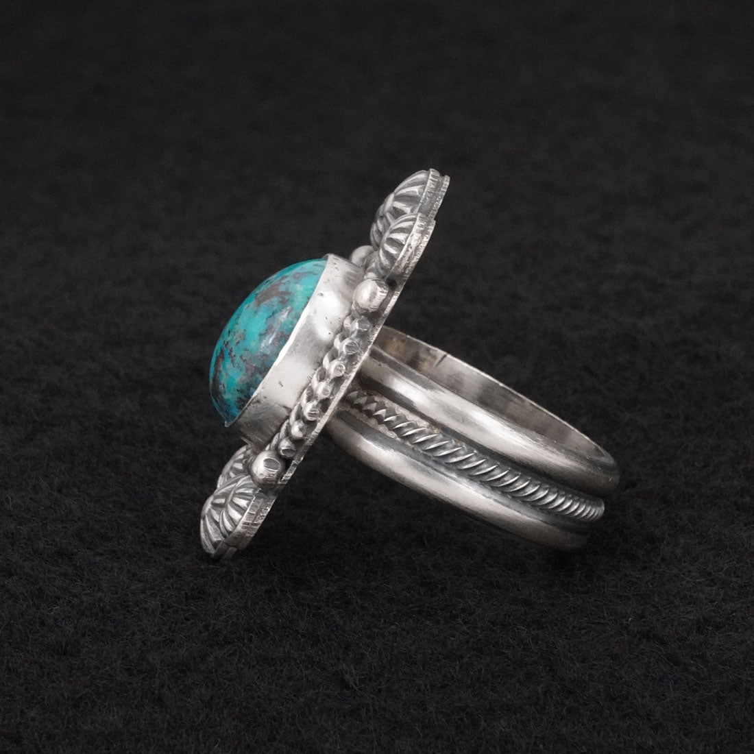Michael Calladitto Turquoise & Sterling Silver Ring Size 9