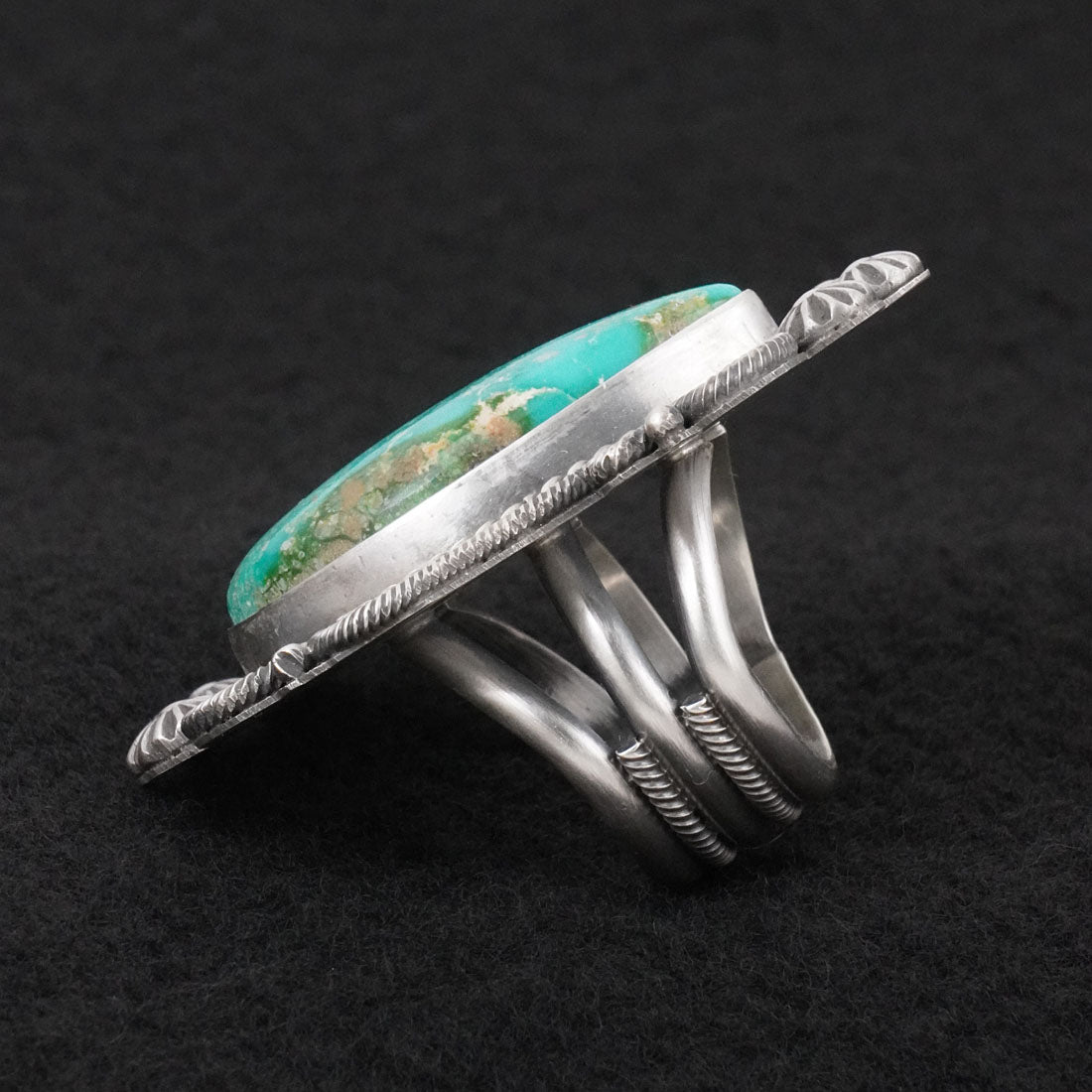 Michael Calladitto Turquoise & Sterling Silver Ring Size 8