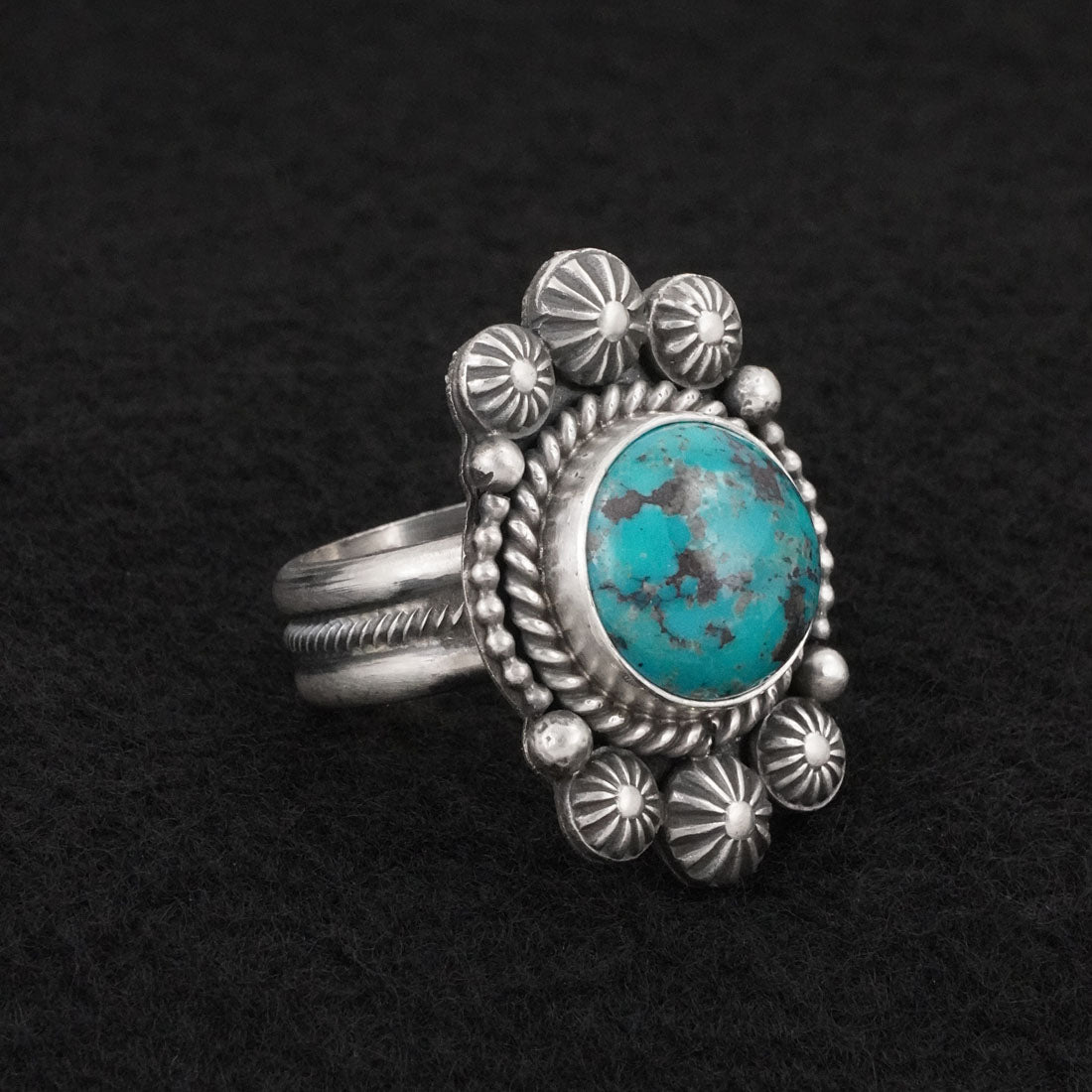 Michael Calladitto Turquoise & Sterling Silver Ring Size 9