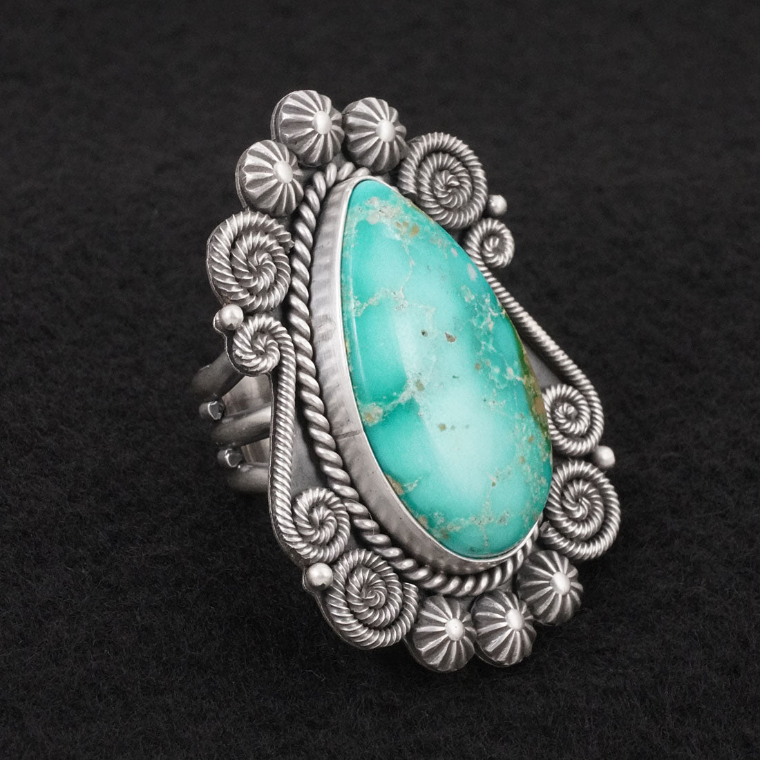 Michael Calladitto Turquoise & Sterling Silver Ring Size 8