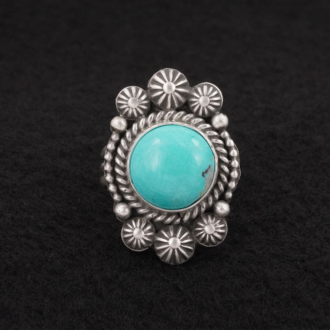 Michael Calladitto Turquoise & Sterling Silver Ring Size 9