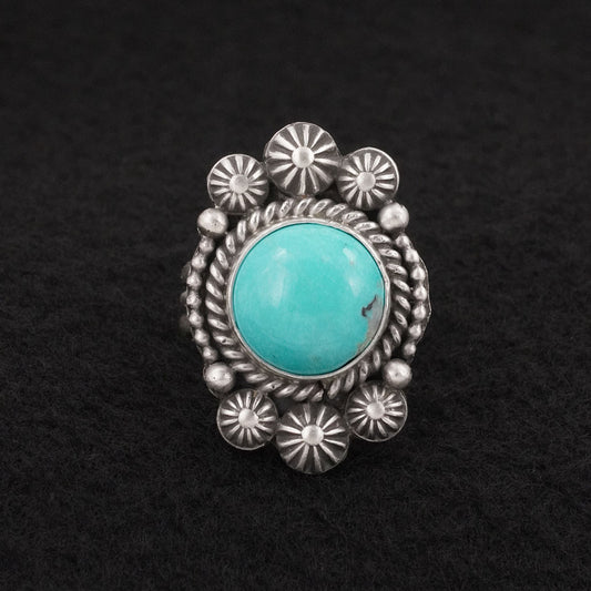 Michael Calladitto Turquoise & Sterling Silver Ring Size 9
