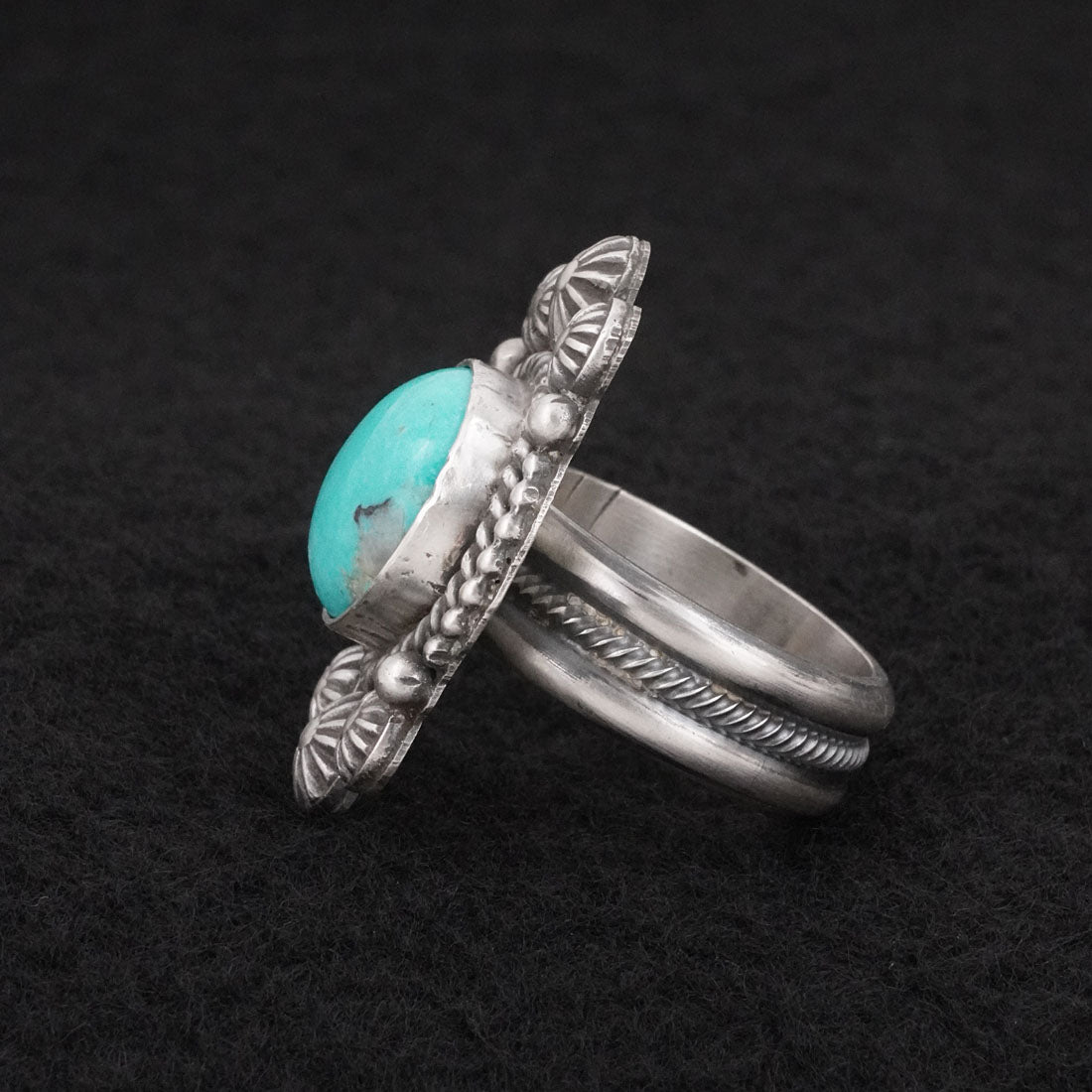 Michael Calladitto Turquoise & Sterling Silver Ring Size 9
