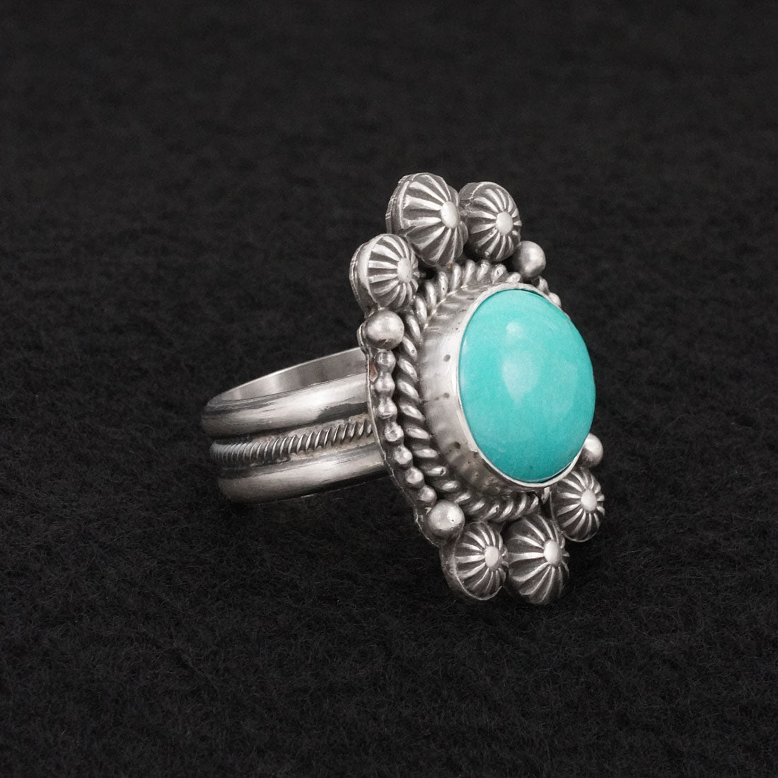 Michael Calladitto Turquoise & Sterling Silver Ring Size 9