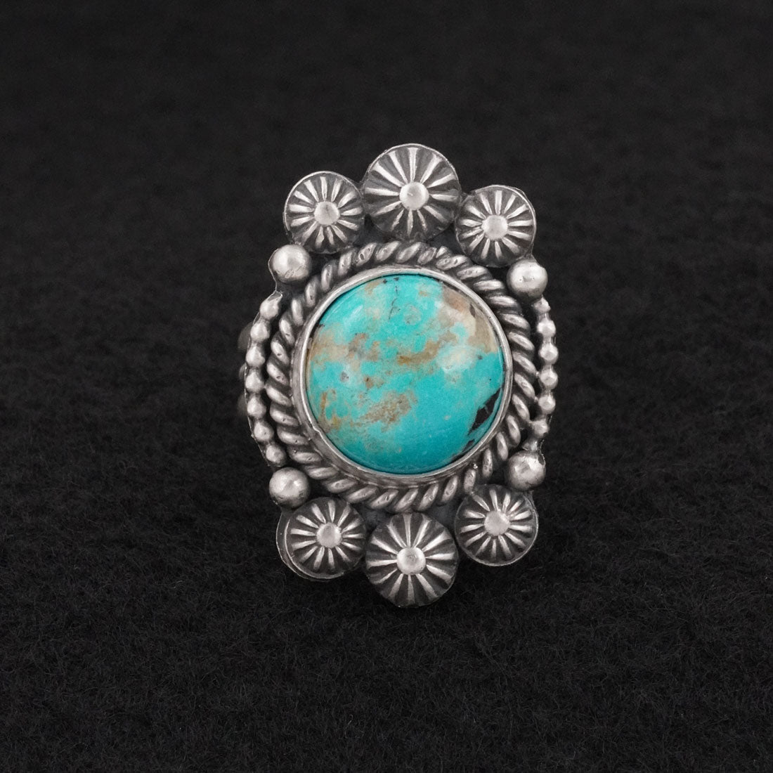 Michael Calladitto Turquoise & Sterling Silver Ring Size 7