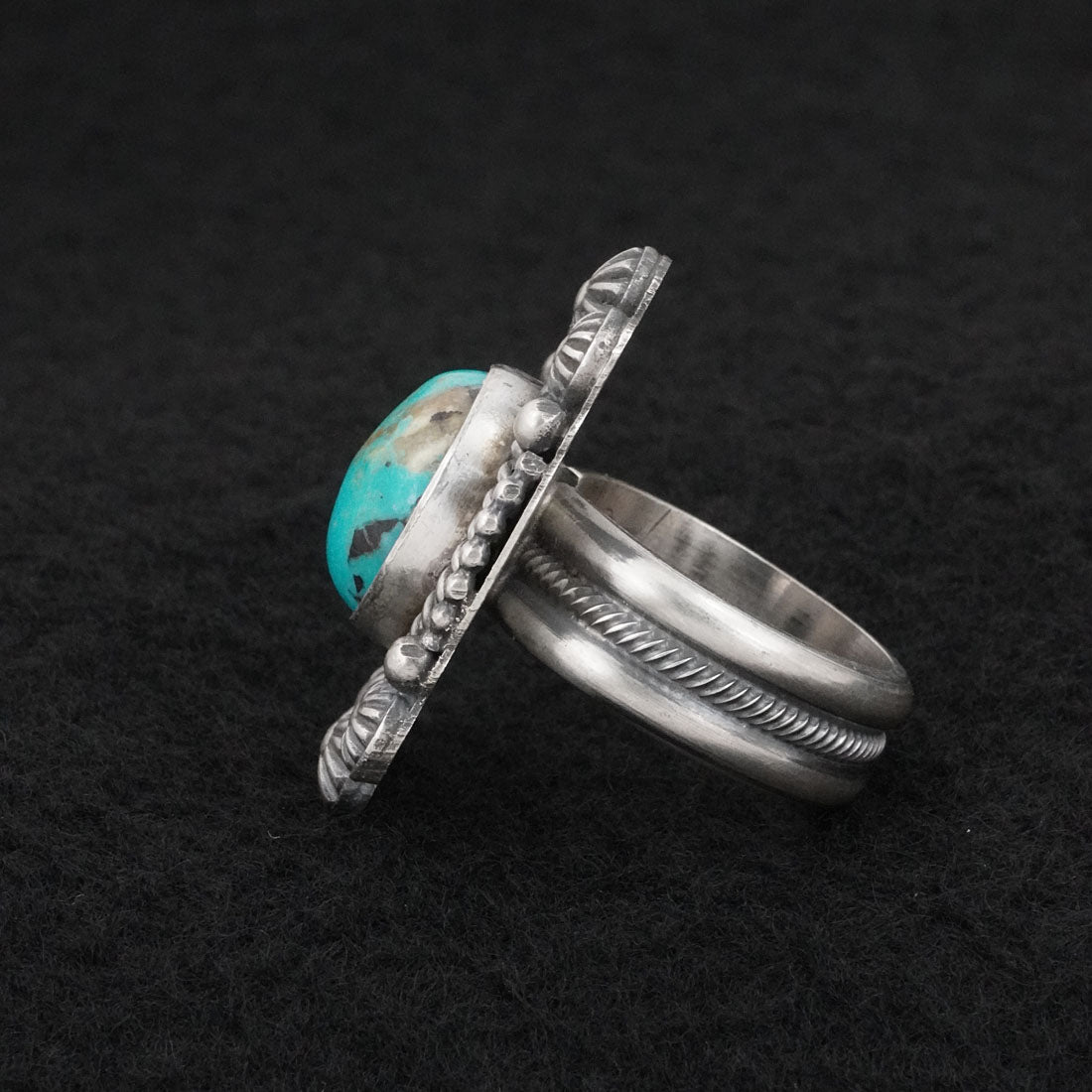 Michael Calladitto Turquoise & Sterling Silver Ring Size 7