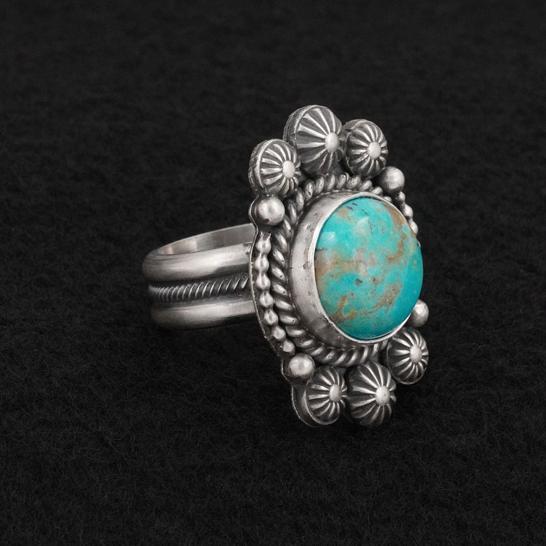 Michael Calladitto Turquoise & Sterling Silver Ring Size 7