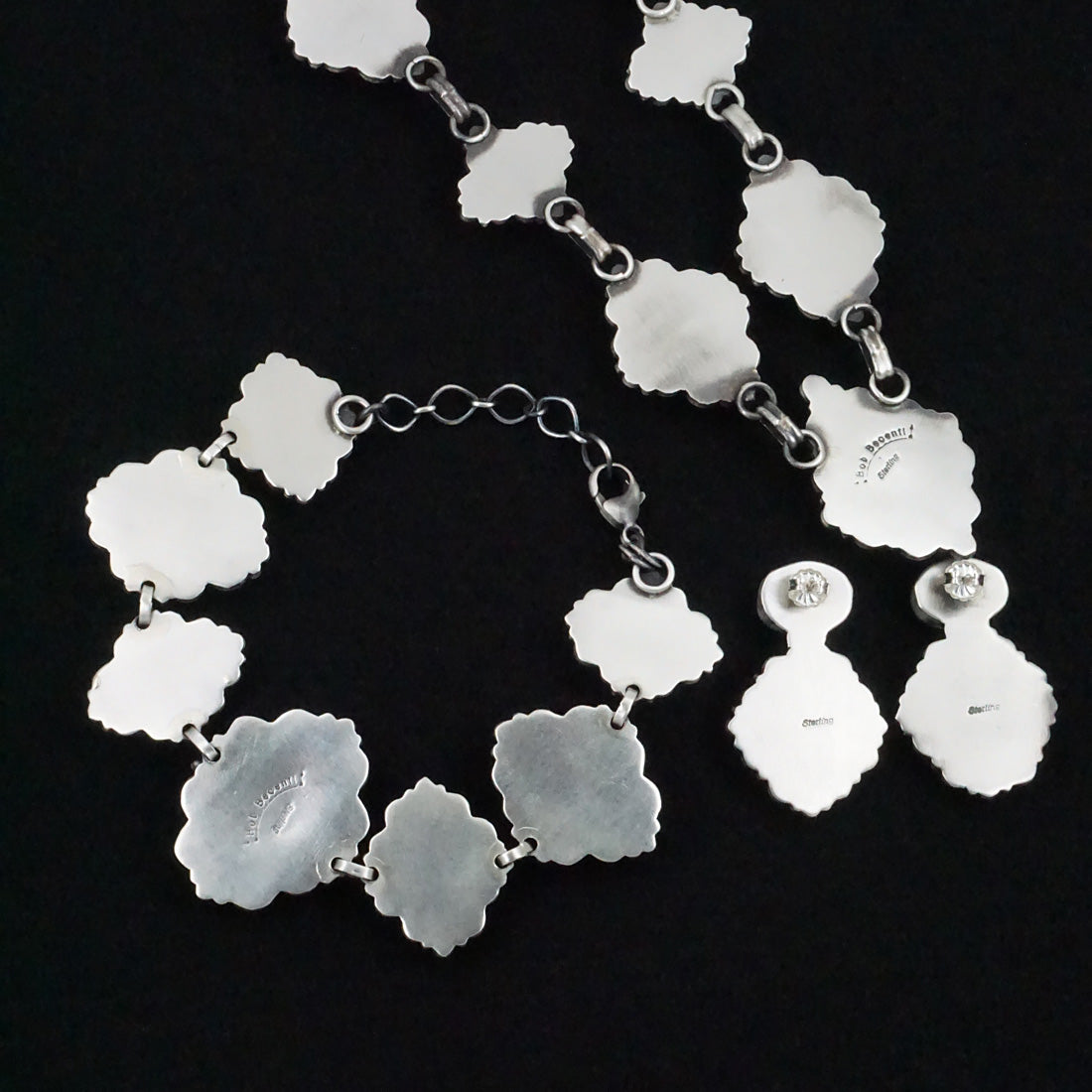 Bob Becenti Turquoise, White Buffalo & Sterling Silver Necklace Set