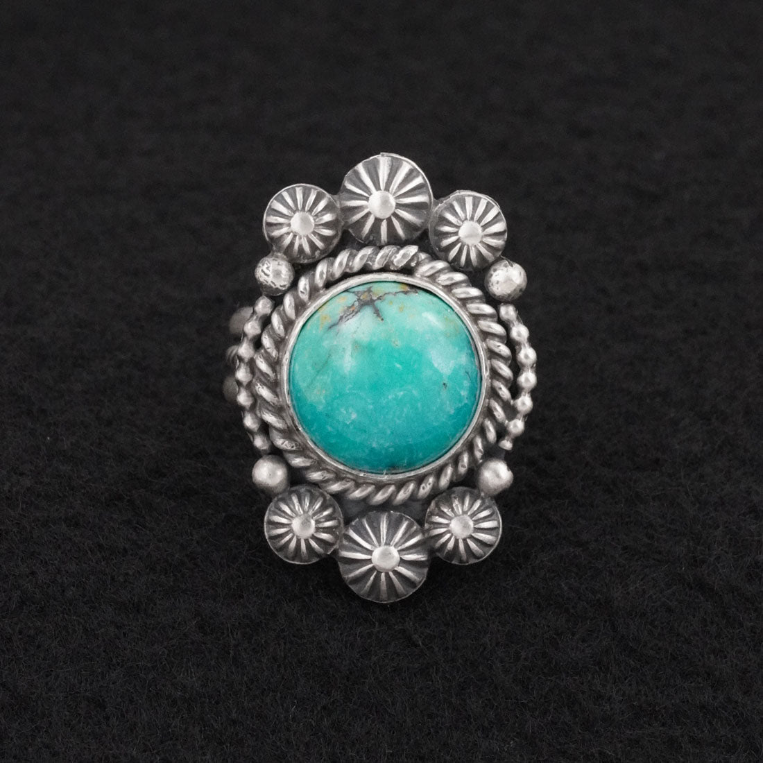 Michael Calladitto Turquoise & Sterling Silver Ring Size 7