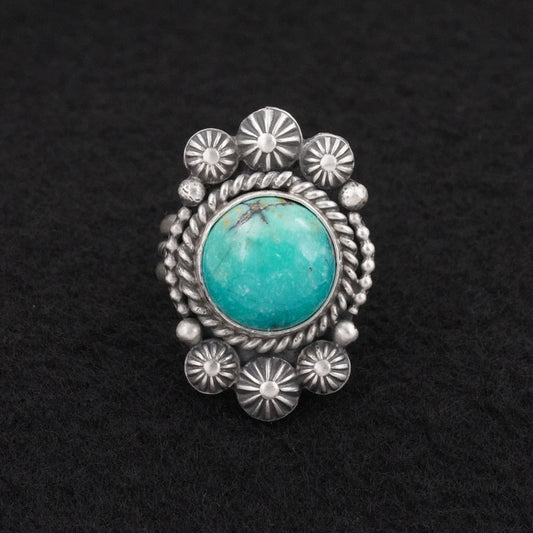 Michael Calladitto Turquoise & Sterling Silver Ring Size 7